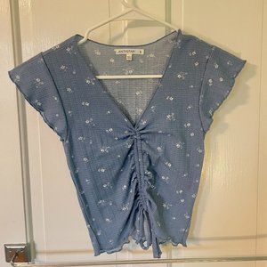 Antistar Blue and White Floral Croptop (S)